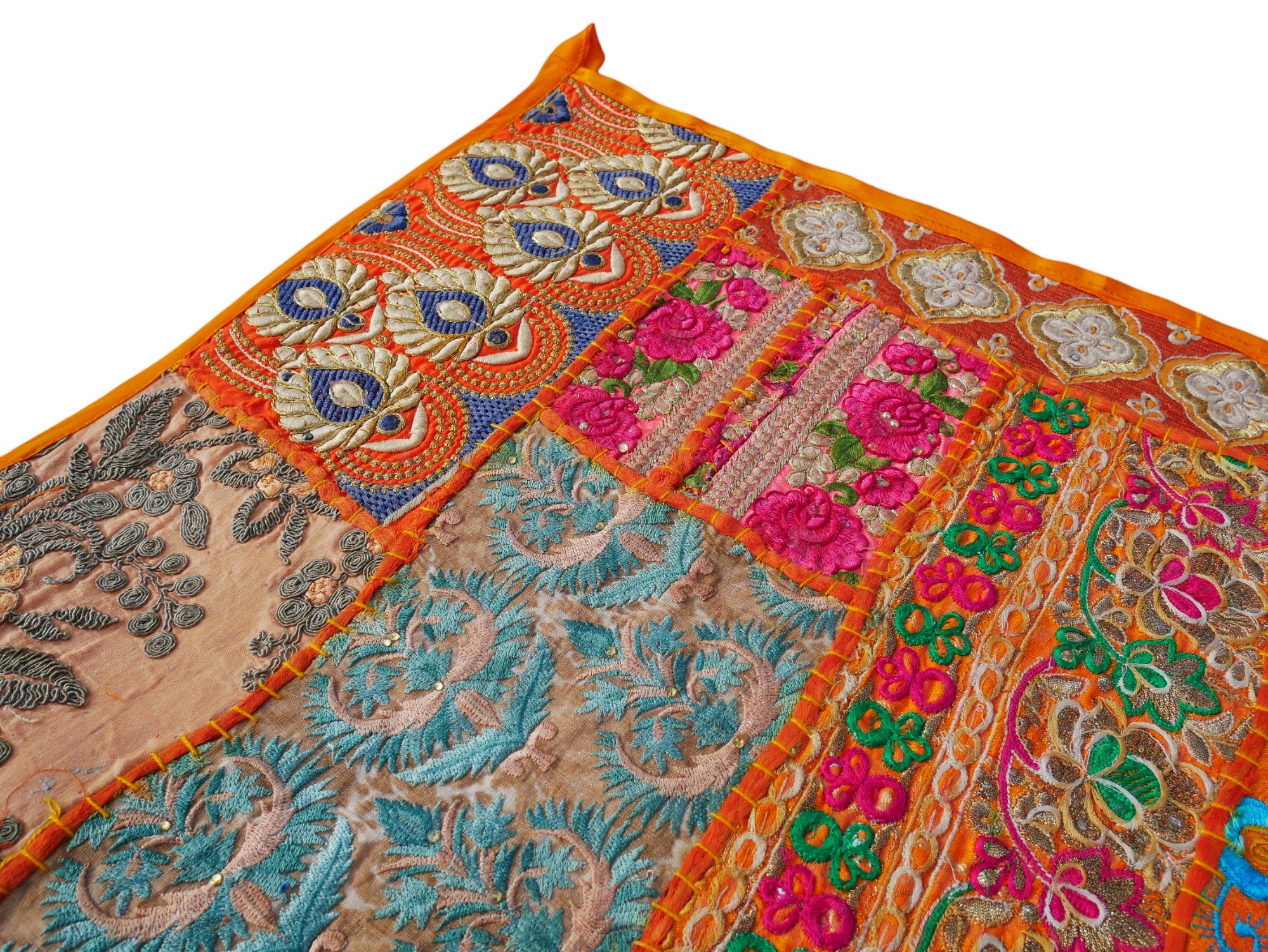 Cortina india para puerta - Toran - tapiz naranja para decoración de pared bohemia y hogares hippies