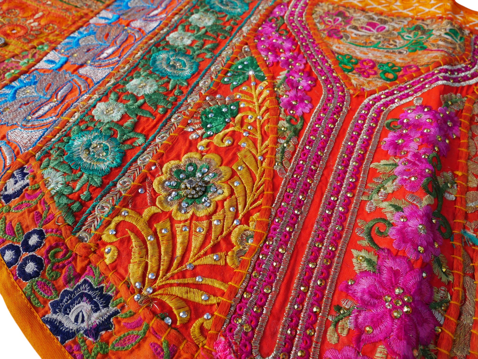 Cortina india para puerta - Toran - tapiz naranja para decoración de pared bohemia y hogares hippies