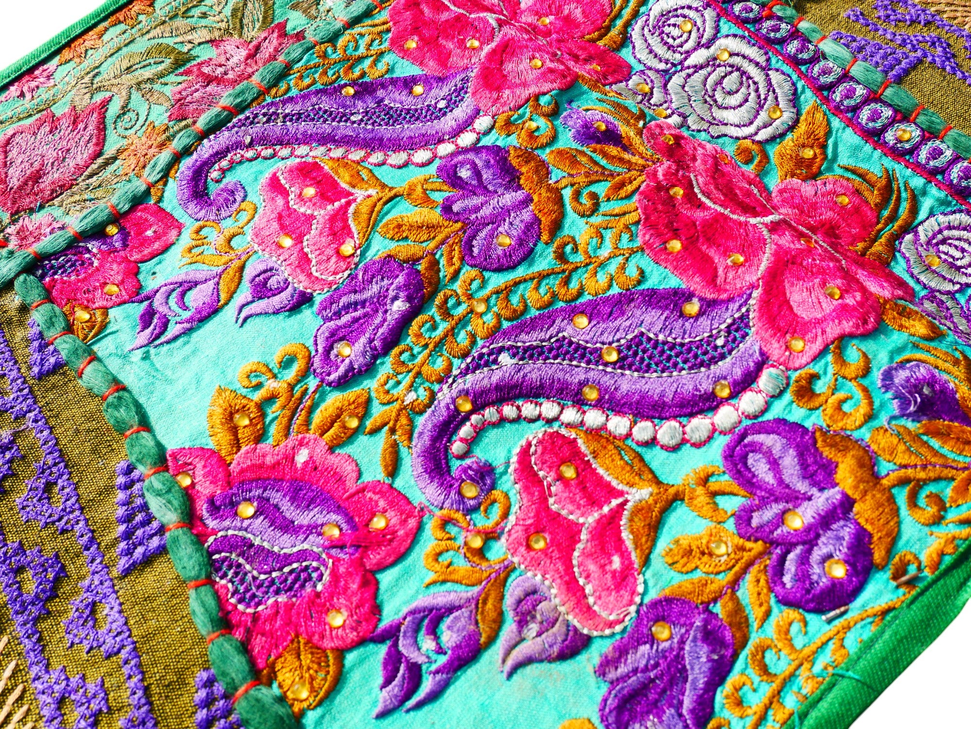 Colgante de puerta indio - Toran - tapiz de pared verde para decoración de pared bohemia y hogares hippies