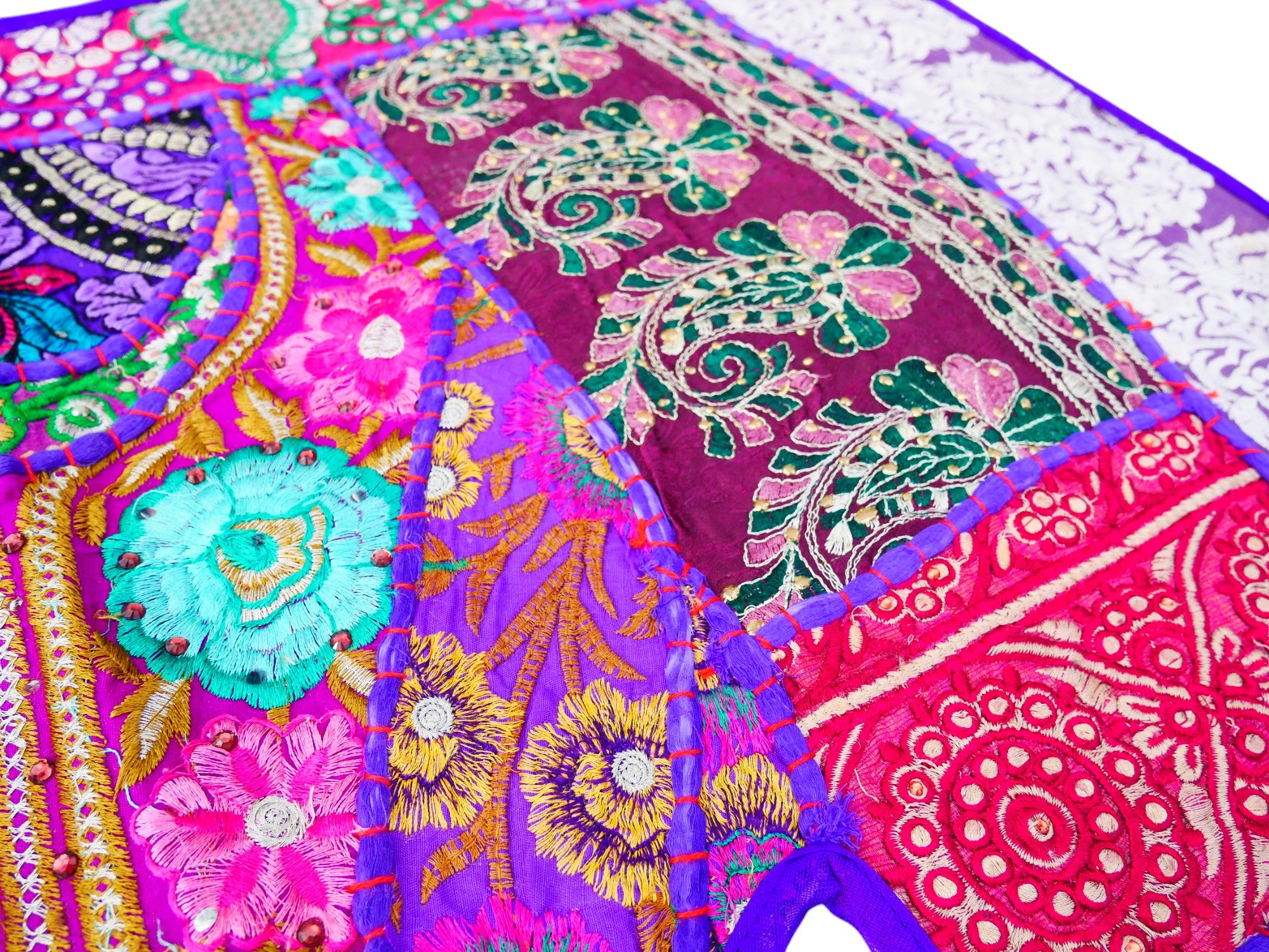 Colgadura de puerta india - Toran - tapiz de pared púrpura para decoración de pared bohemia y hogares hippies