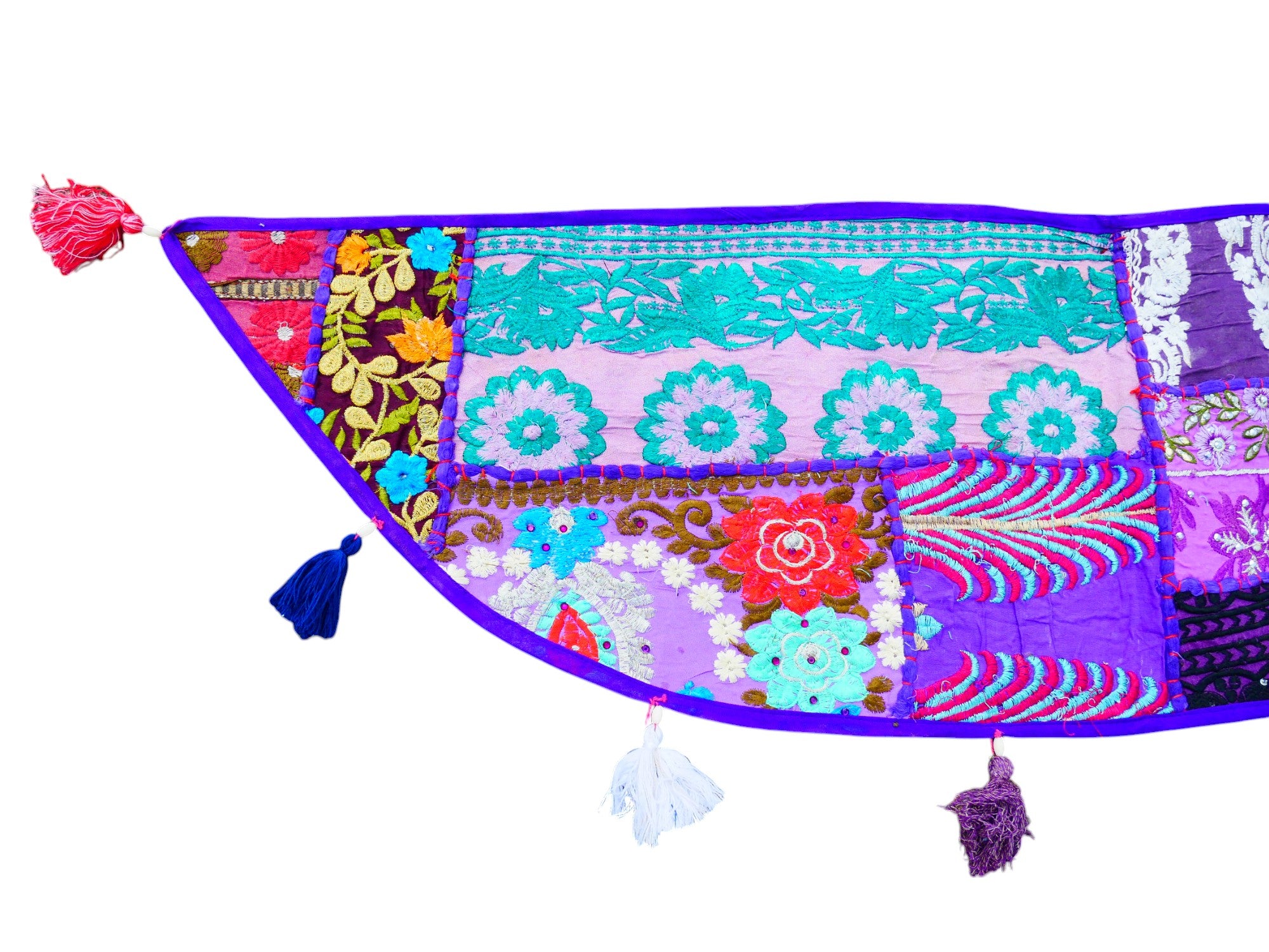 Colgadura de puerta india - Toran - tapiz de pared púrpura para decoración de pared bohemia y hogares hippies