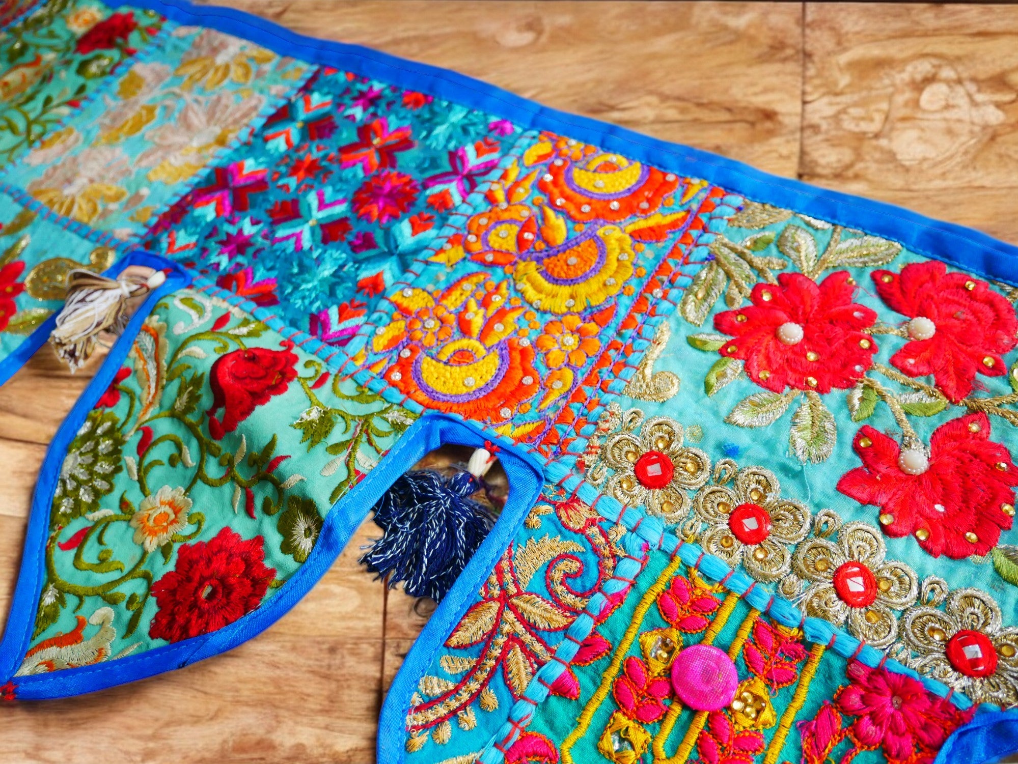 Cenefa de ventana india Toran extragrande de 1,98 m - Adorno para puerta - Decoración de pared hippie