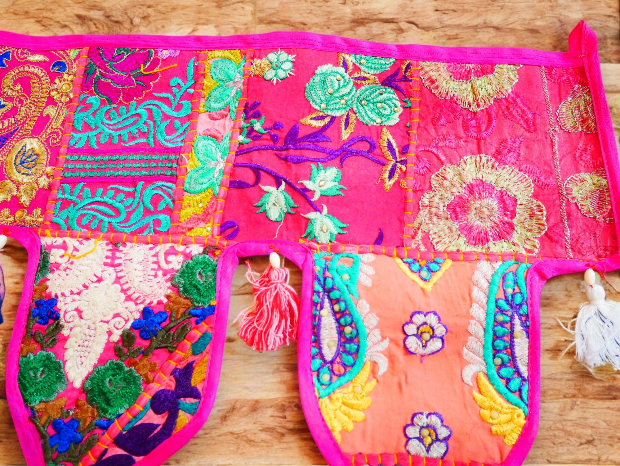 Cenefa de ventana india Toran extragrande de 1,98 m - Adorno para puerta - Decoración de pared hippie