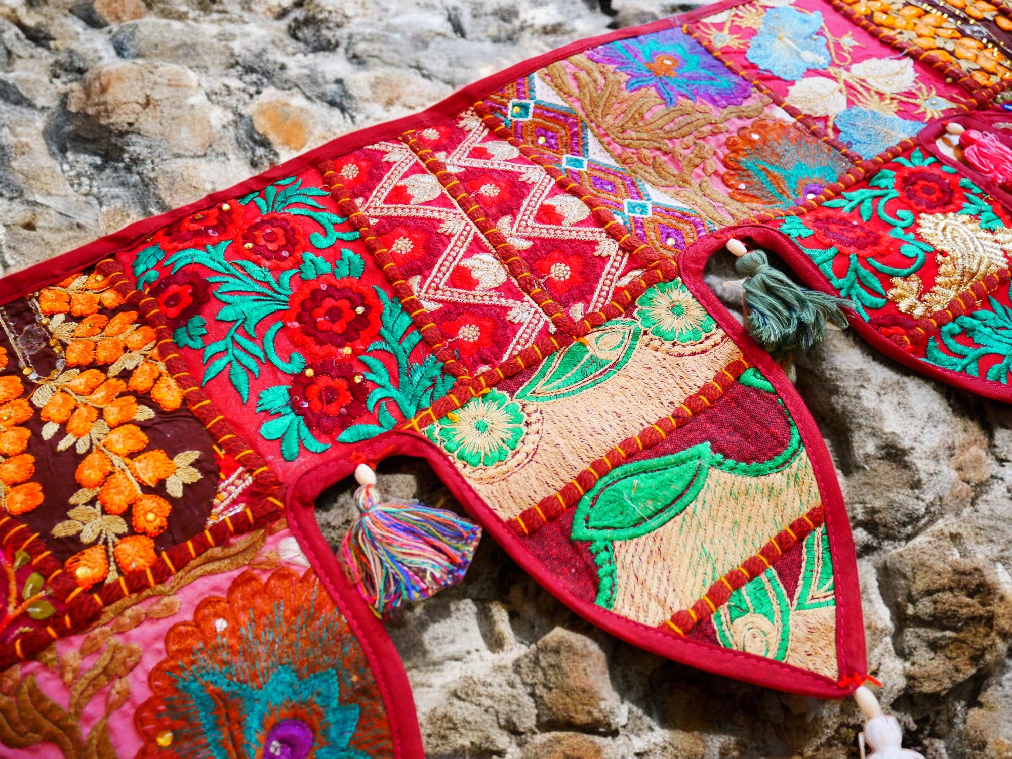 Cenefa de ventana india Toran extragrande de 1,98 m - Adorno para puerta - Decoración de pared hippie