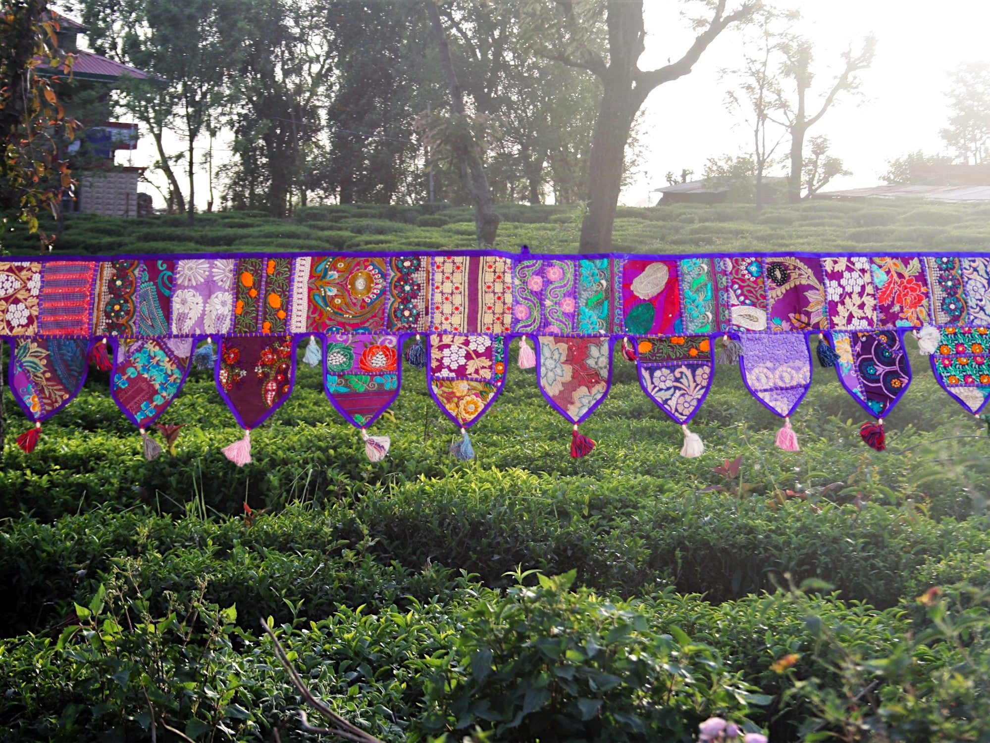 Cenefa de ventana india Toran extragrande de 1,98 m - Adorno para puerta - Decoración de pared hippie