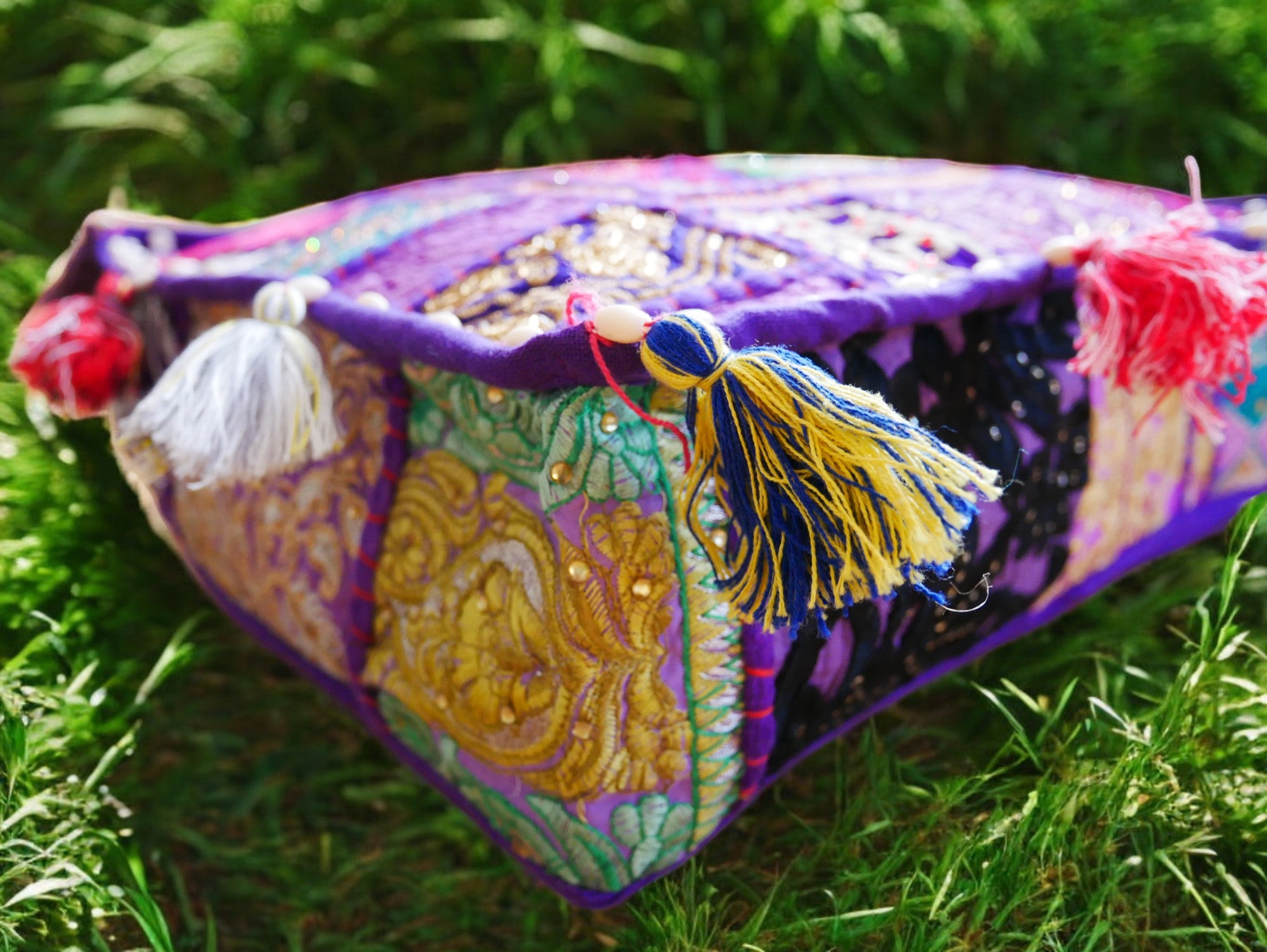 Funda de cojín de suelo Rajastani de 40 cm | Cojín de meditación - cojín decorativo para asientos de suelo bohemios indios (Kopie)