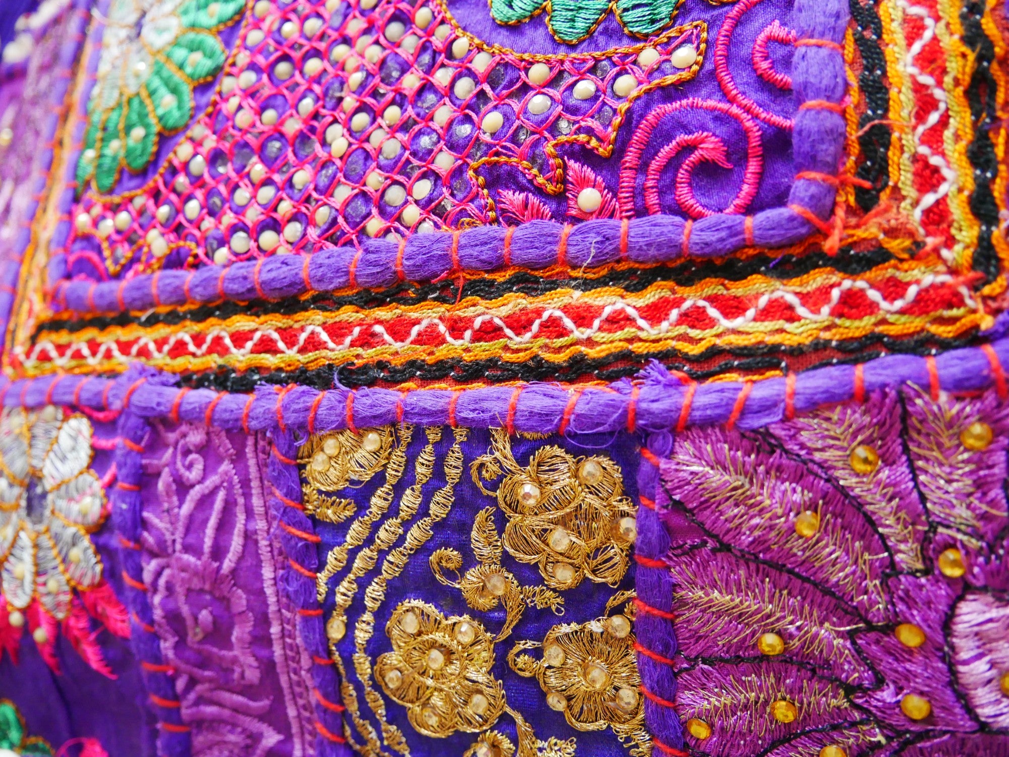 Funda de cojín de suelo Rajastani de 40 cm | Cojín de meditación - cojín decorativo para asientos de suelo bohemios indios (Kopie)