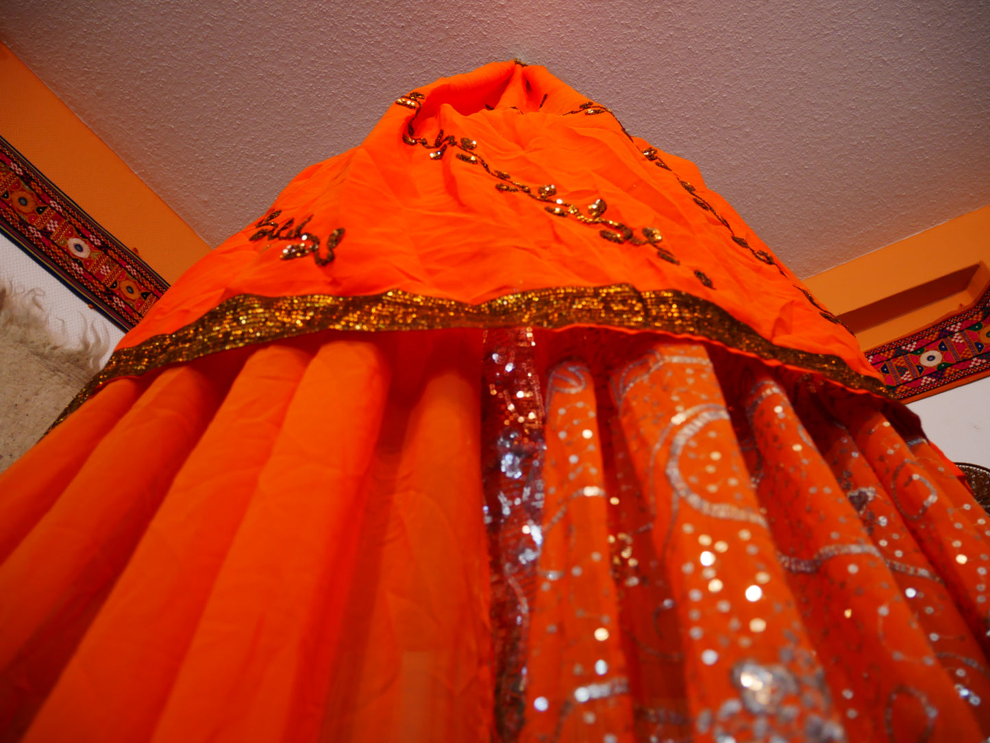 Boho canopy - Saree tent - bed canopy  | hippie decor - Shanti baldachin for Meditation Spaces or Reading nooks