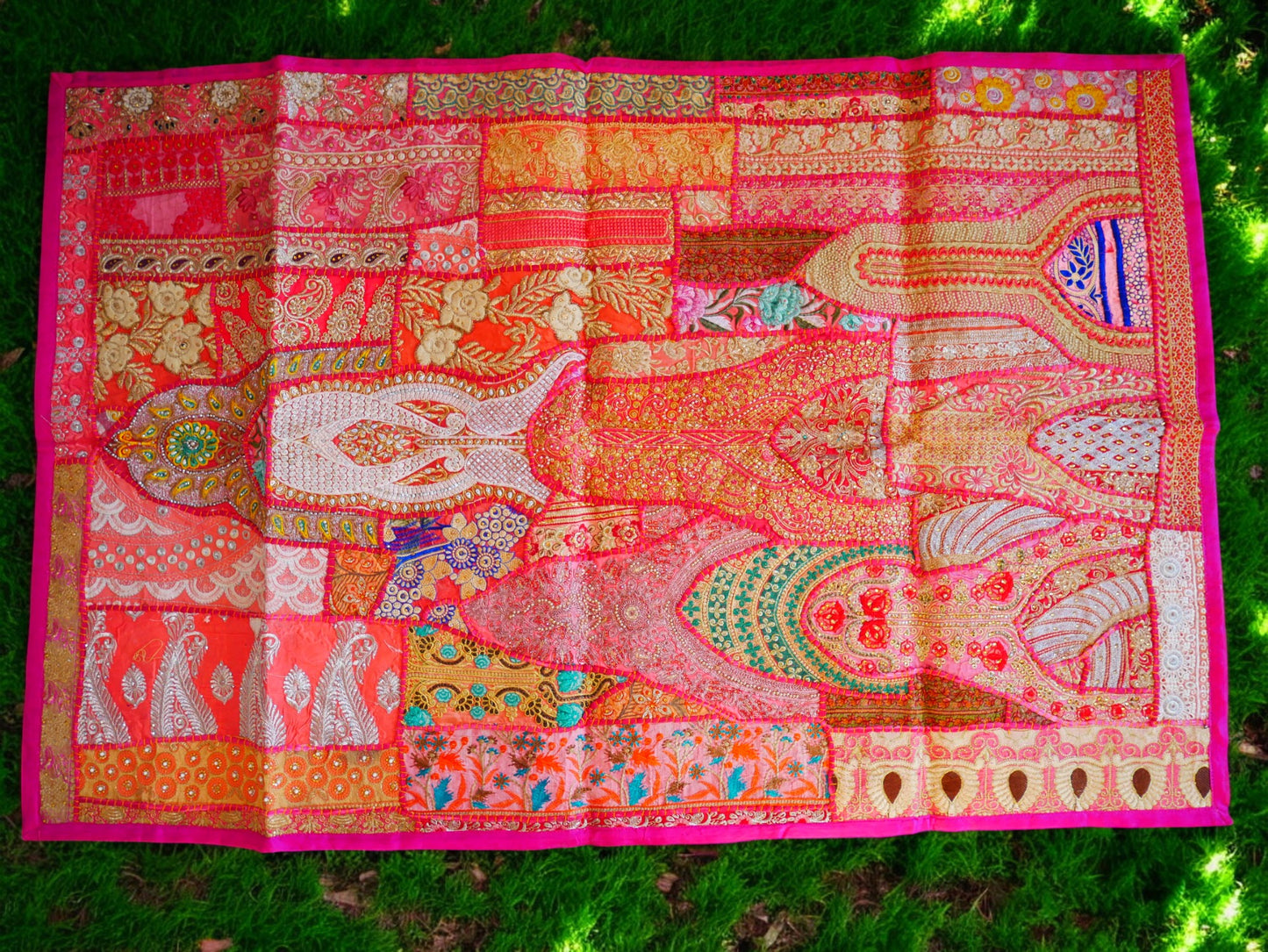 Blauer Wandteppich - indischer Wandbehang - böhmische Hippie-Wanddekoration