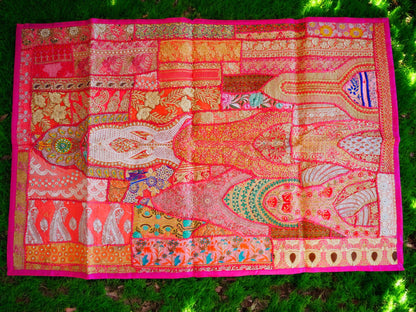 Blauer Wandteppich - indischer Wandbehang - böhmische Hippie-Wanddekoration