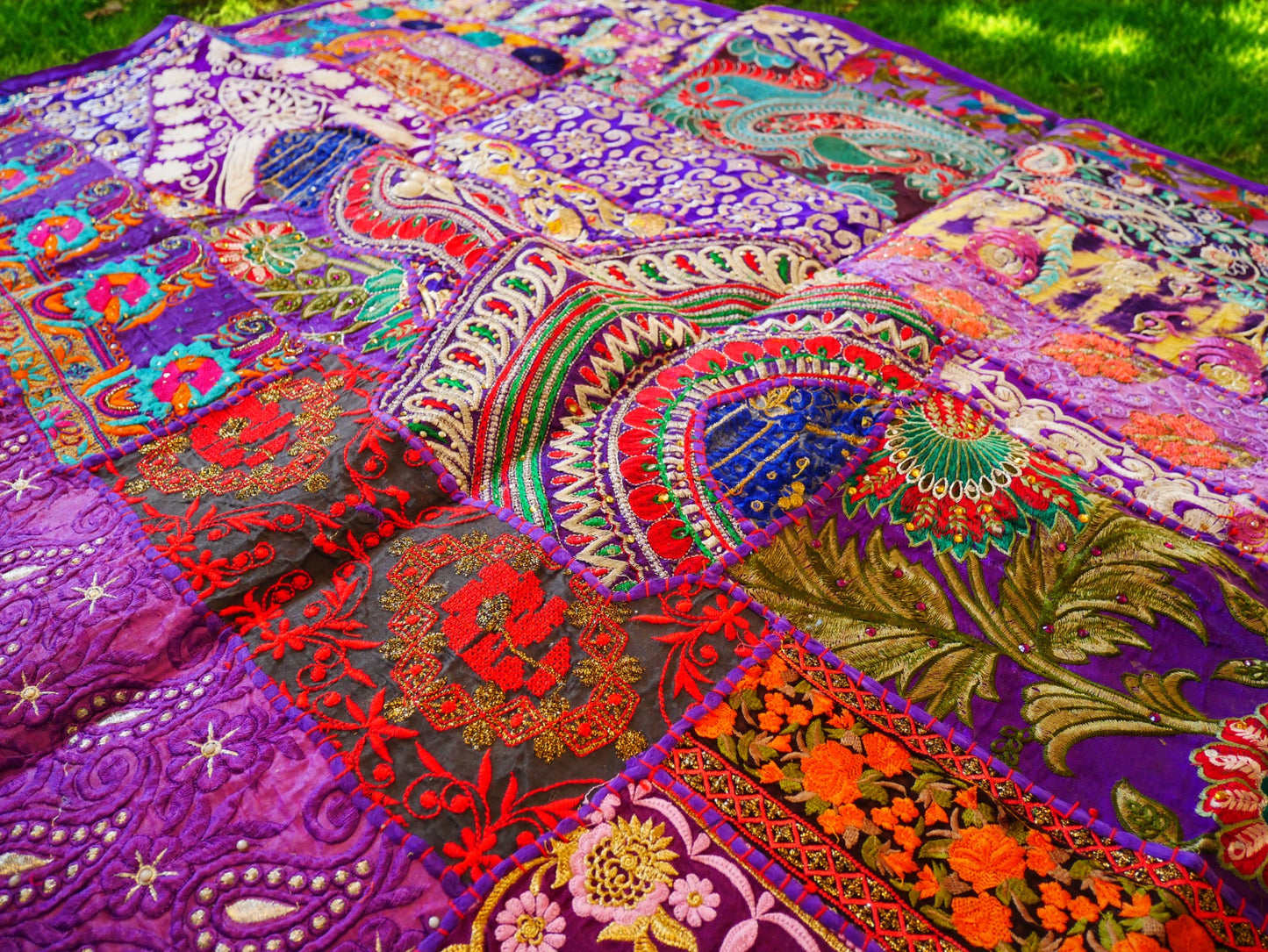 Blauer Wandteppich - indischer Wandbehang - böhmische Hippie-Wanddekoration