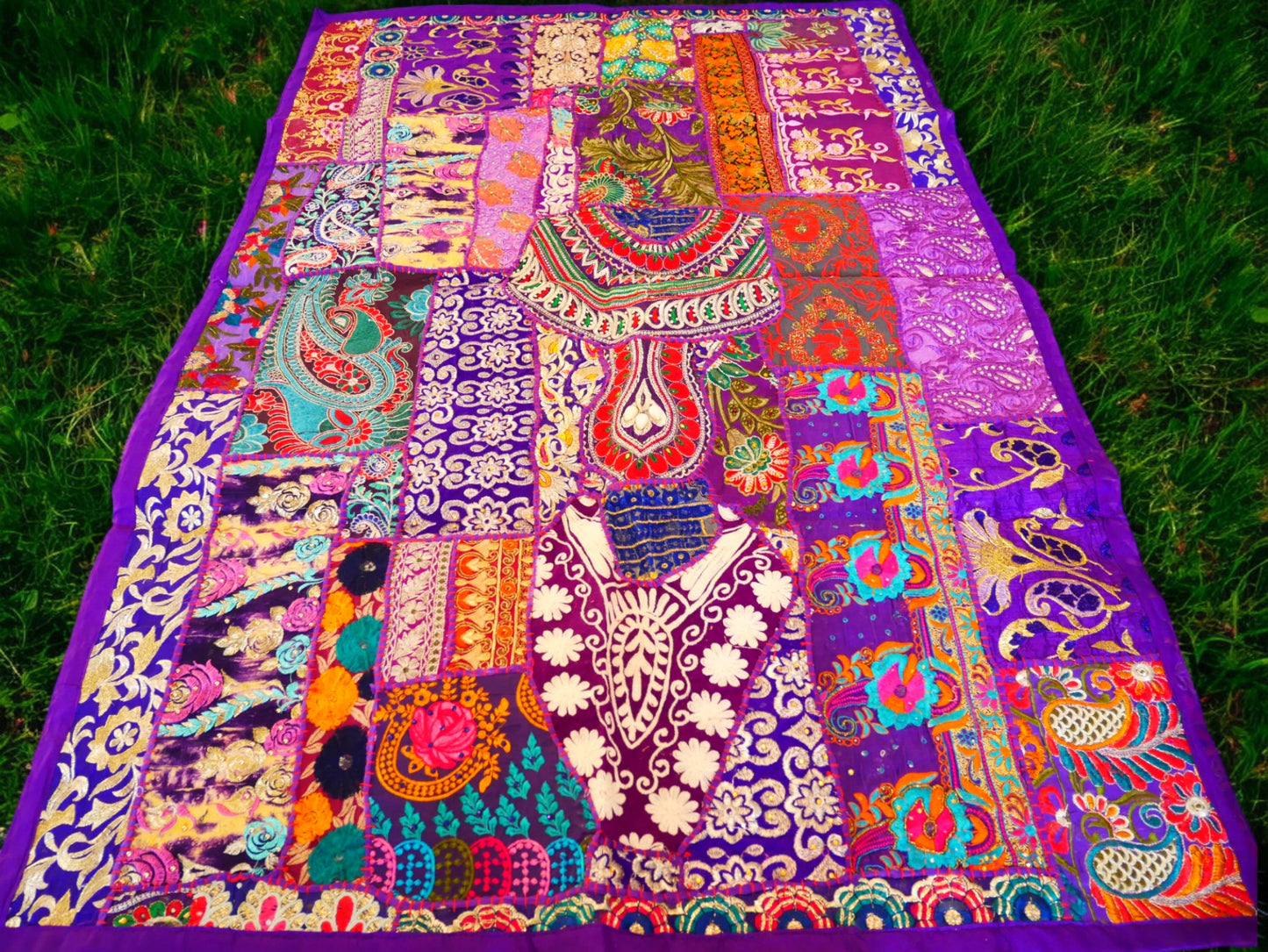 Blauer Wandteppich - indischer Wandbehang - böhmische Hippie-Wanddekoration