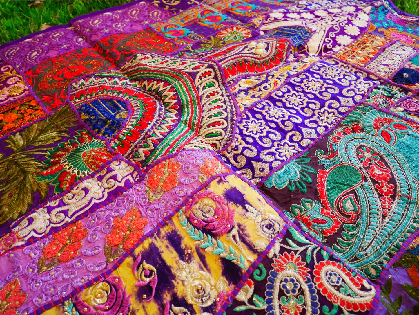 Blauer Wandteppich - indischer Wandbehang - böhmische Hippie-Wanddekoration