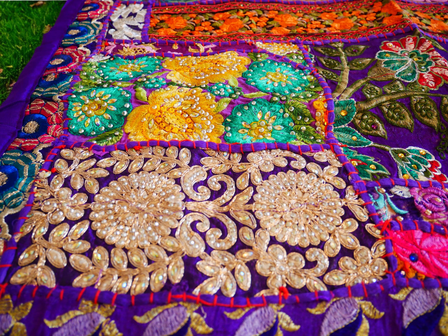 Blauer Wandteppich - indischer Wandbehang - böhmische Hippie-Wanddekoration