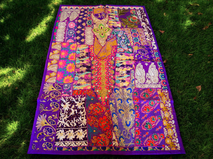 Blauer Wandteppich - indischer Wandbehang - böhmische Hippie-Wanddekoration