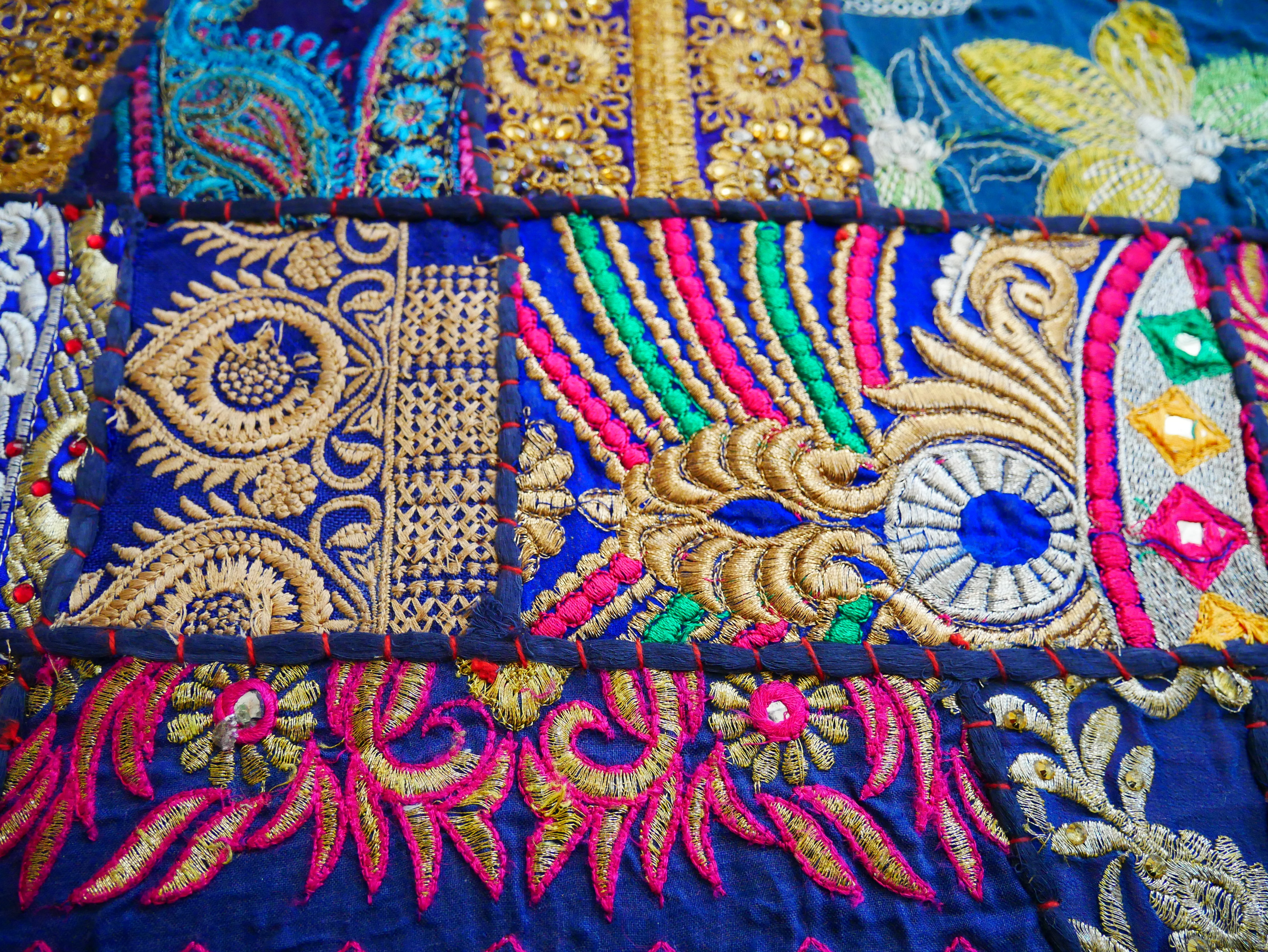 Boho wall hanging - Colorful tapestry - table runner vintage saree patchwork runner