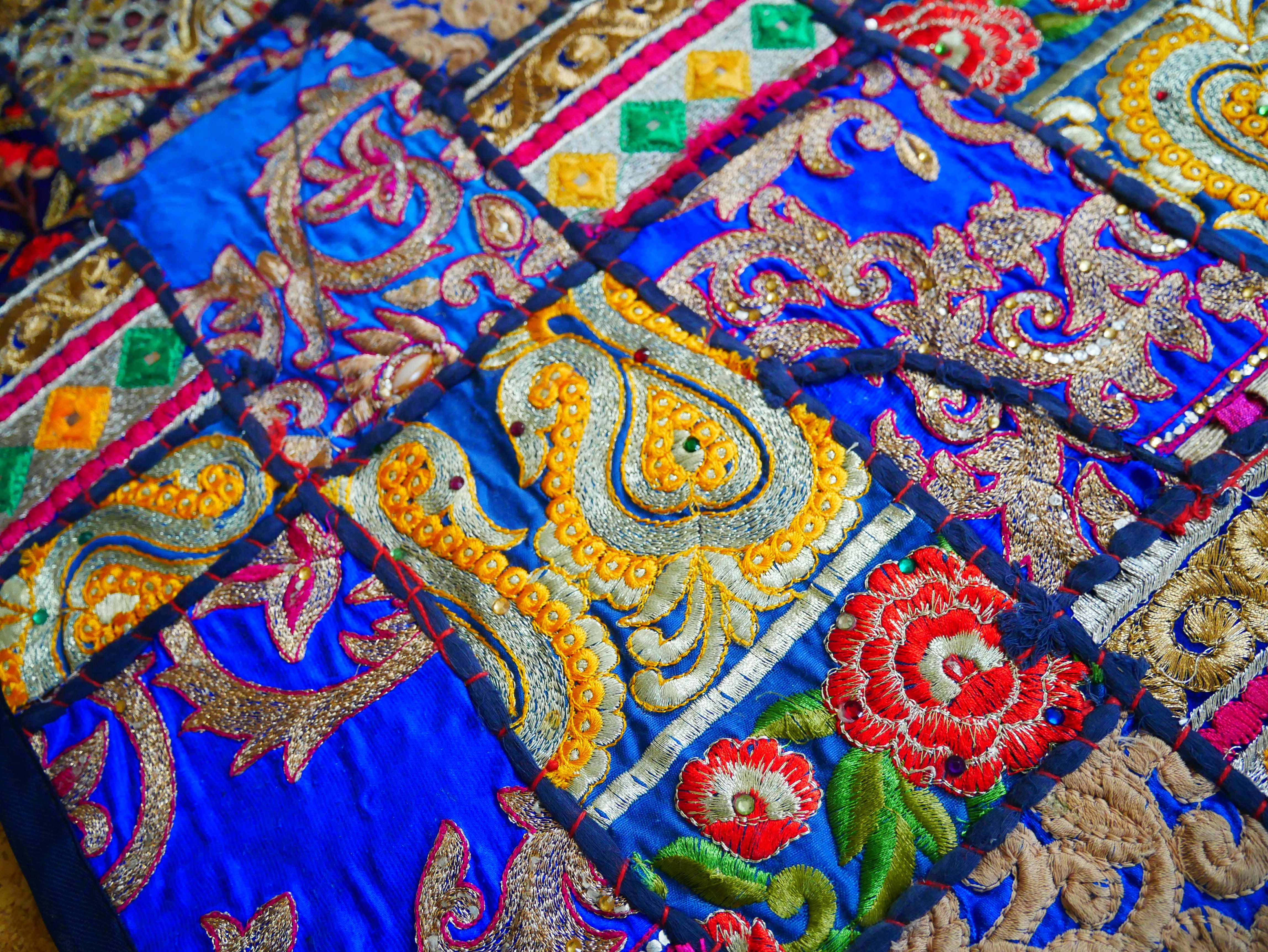 Boho wall hanging - Colorful tapestry - table runner vintage saree patchwork runner