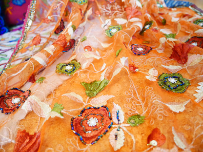 Princess bed canopy - custom made saree canopy frame with handcrafted walnut wood rods | bed curtains - meditation space