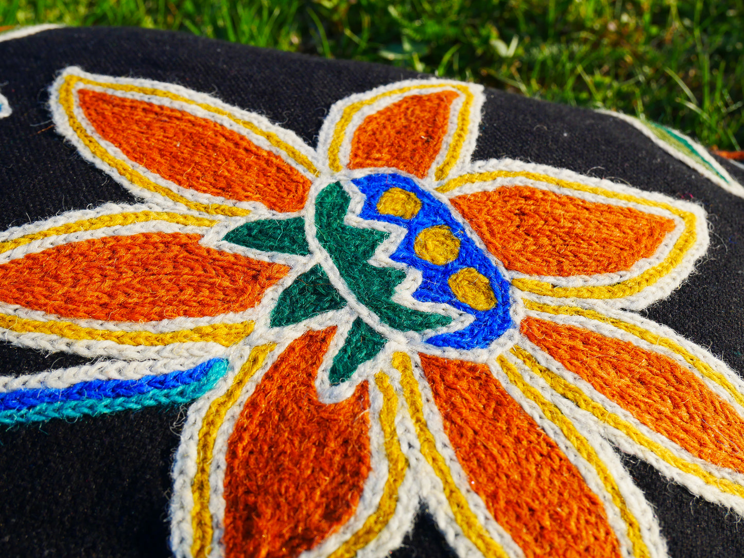 Colorful Kashmiri Crewel Pillow Covers: Handcrafted by Artisans  16x16 inches