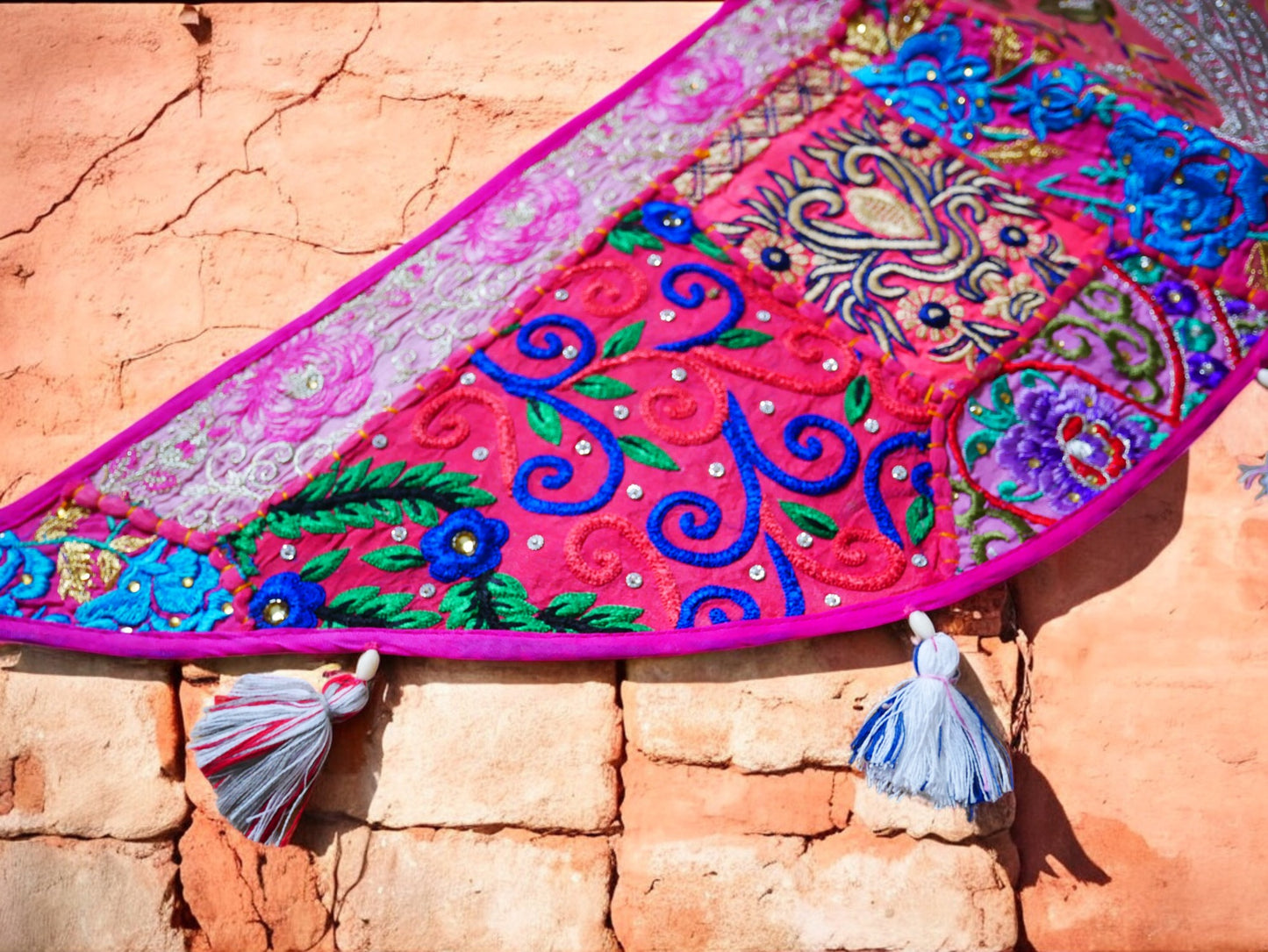 Indian door hanging - Toran - colorful wall tapestry for bohemian wall decor and hippie homes