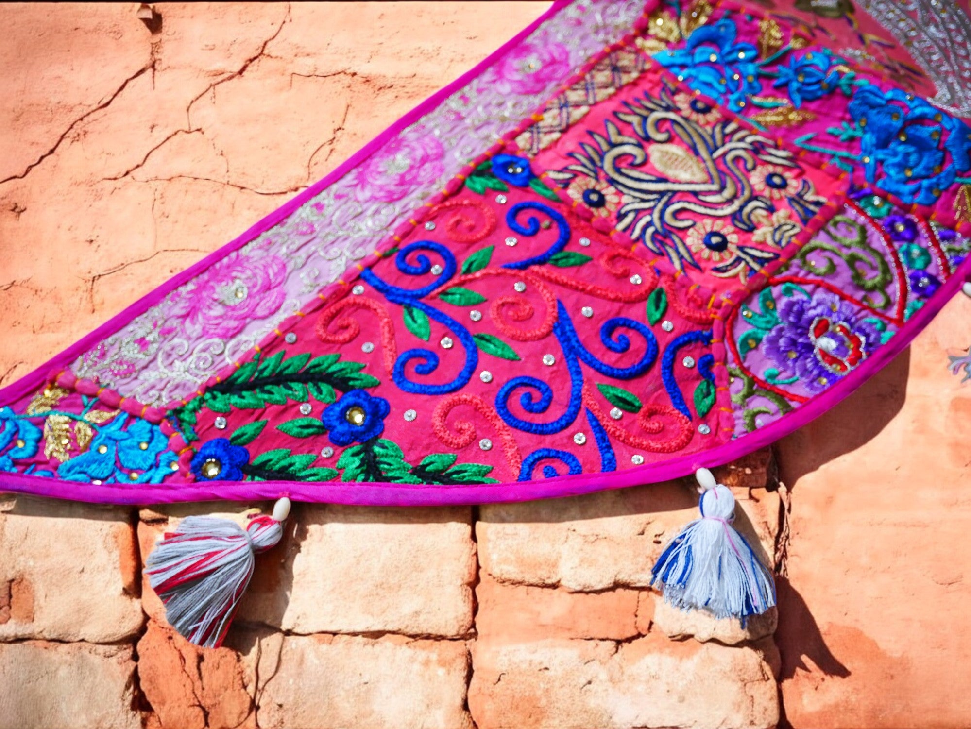 Tapiz indio para puerta - Toran - colorida decoración de pared bohemia y para hogares hippies