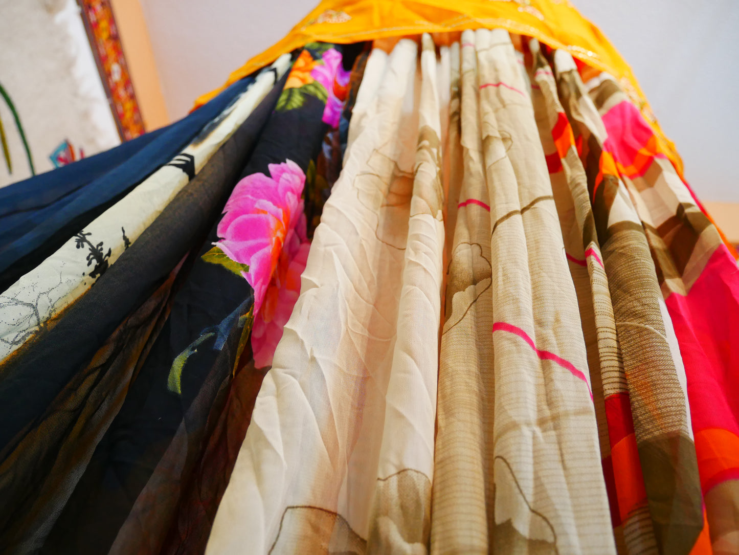 Boho canopy - Saree tent - bed canopy  | hippie decor - Shanti baldachin for Meditation Spaces or Reading nooks