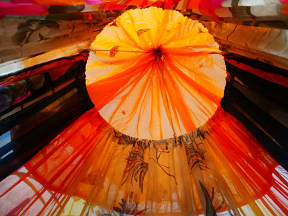 Boho canopy - Saree tent - bed canopy  | hippie decor - Shanti baldachin for Meditation Spaces or Reading nooks