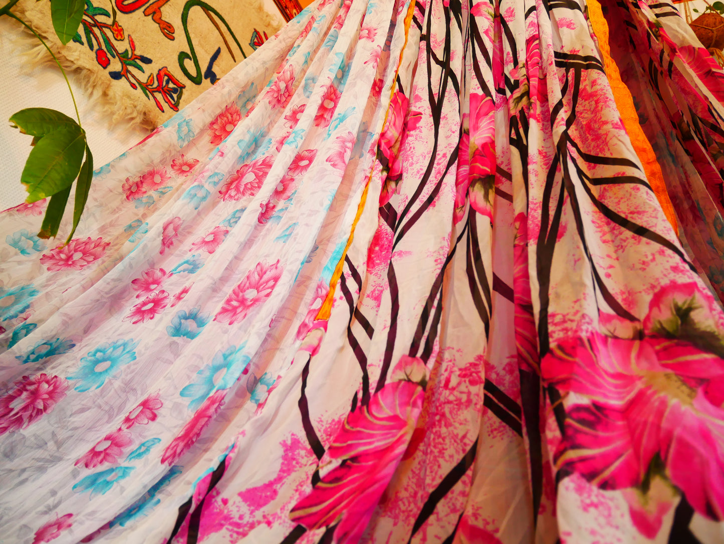 Saree canopy - Play tent - bed canopy | bohemian wedding backdrop | Indian Hippie decor - floor seating area | meditation room - glamping