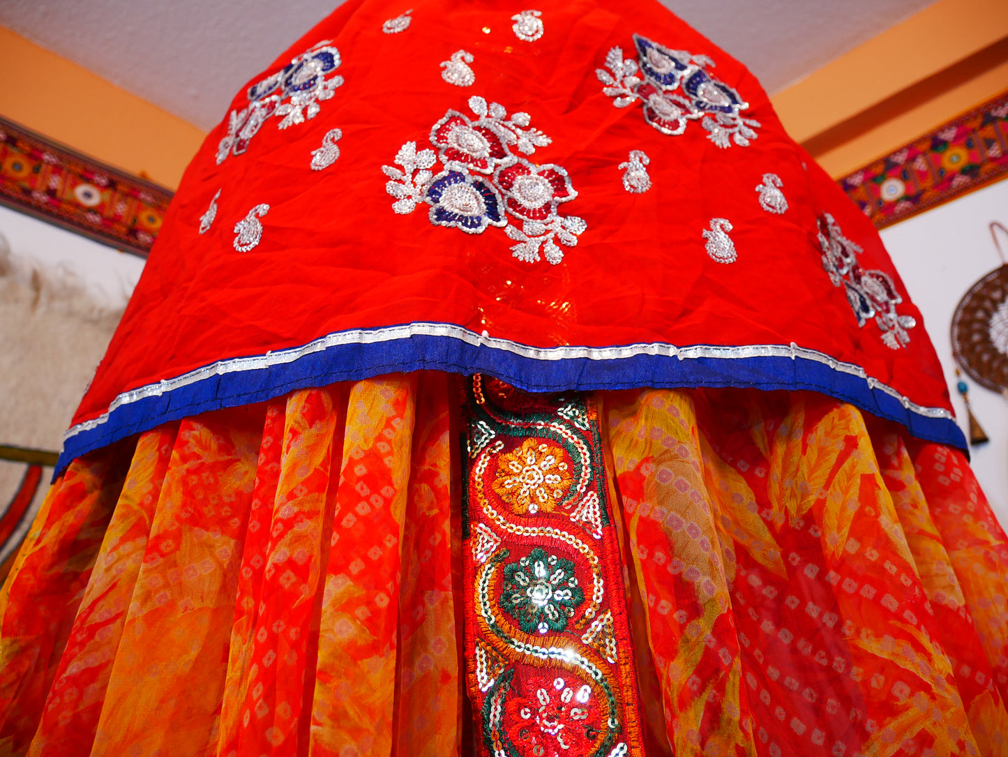 Saree canopy - indoor tent - bed canopy | bohemian wedding backdrop | Indian Hippie decor - floor seating area | meditation room - glamping
