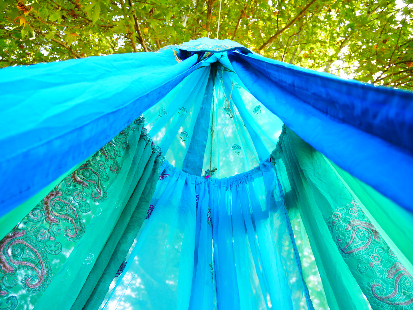 Saree canopy - indoor tent - bed canopy | bohemian wedding backdrop | Indian Hippie decor - floor seating area | meditation room - glamping