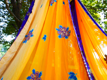 Boho canopy Saree tent - bed canopy  | hippie decor - Shanti baldachin for Meditation Spaces or Reading nooks