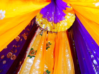 Boho canopy Saree tent - bed canopy  | hippie decor - Shanti baldachin for Meditation Spaces or Reading nooks