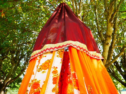 Boho canopy  Saree tent - bed canopy  | hippie decor - Shanti baldachin for Meditation Spaces or Reading nooks