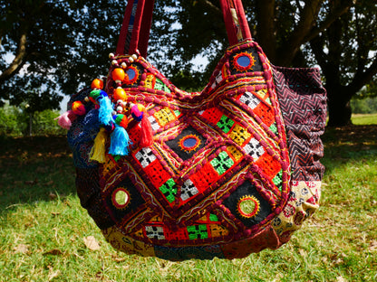 Boho bag - colorful hippie bag | handmade bohemian shoulder bag | Festival hobo bag