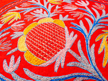 Kashmiri Mandala rug 3ft felted wool for boho bedrooms or as meditation - yoga rug