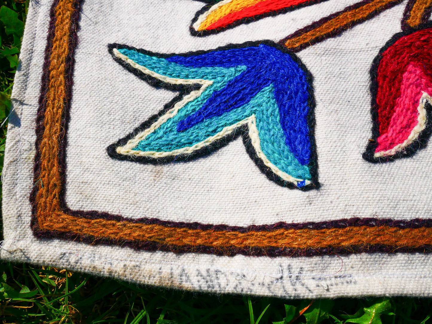 Boho table runner or wall hanging - Kashmiri Crewel embroidery - hand embroidered table decor