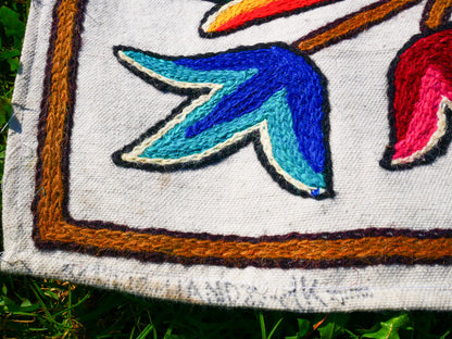 Boho table runner or wall hanging - Kashmiri Crewel embroidery - hand embroidered table decor