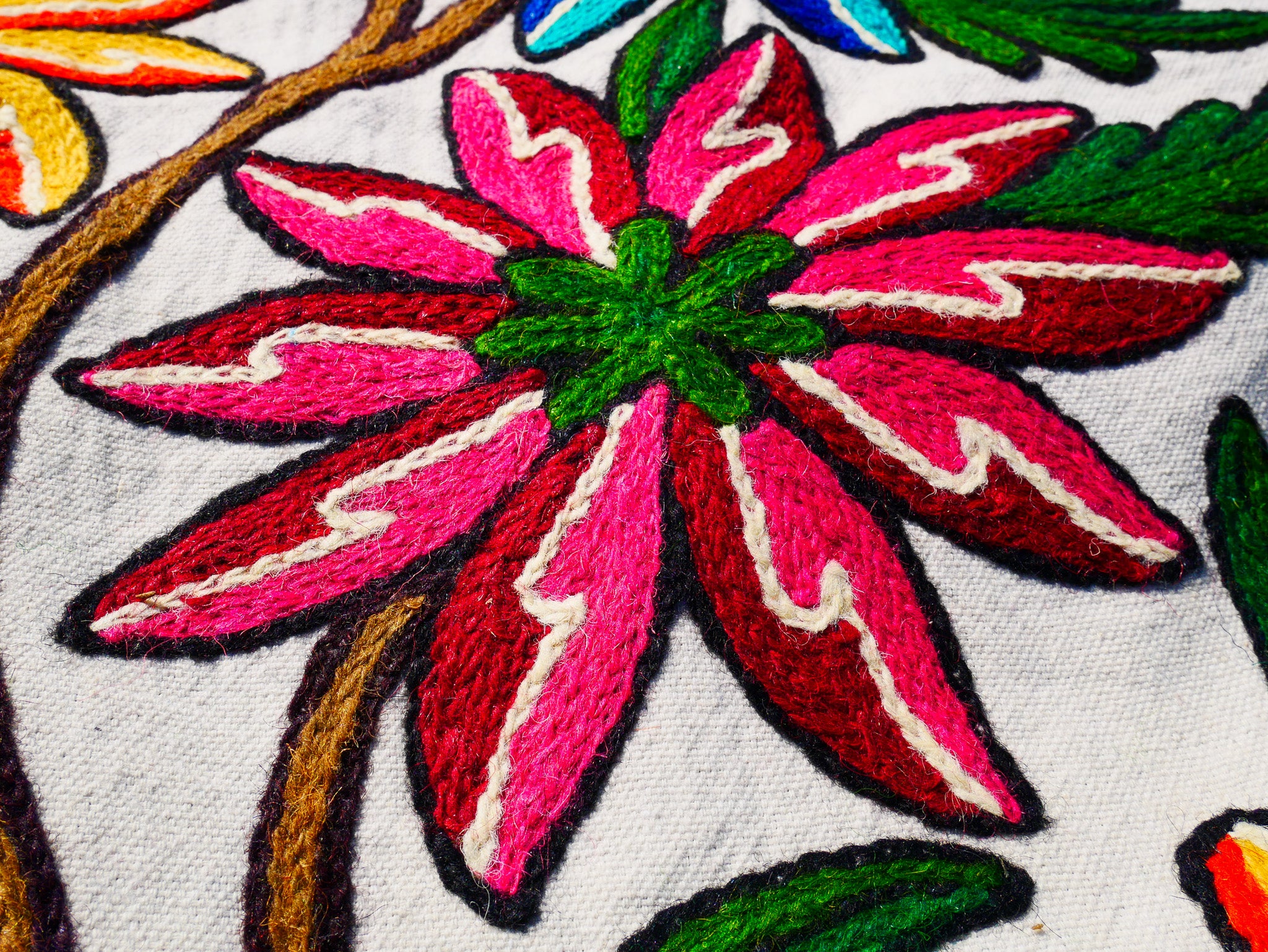 Boho table runner or wall hanging - Kashmiri Crewel embroidery - hand embroidered table decor