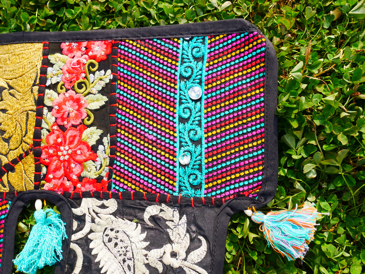 Handmade Indian Toran – colorful patchwork door hanging | Boho valance, hippie curtain & vibrant wall décor