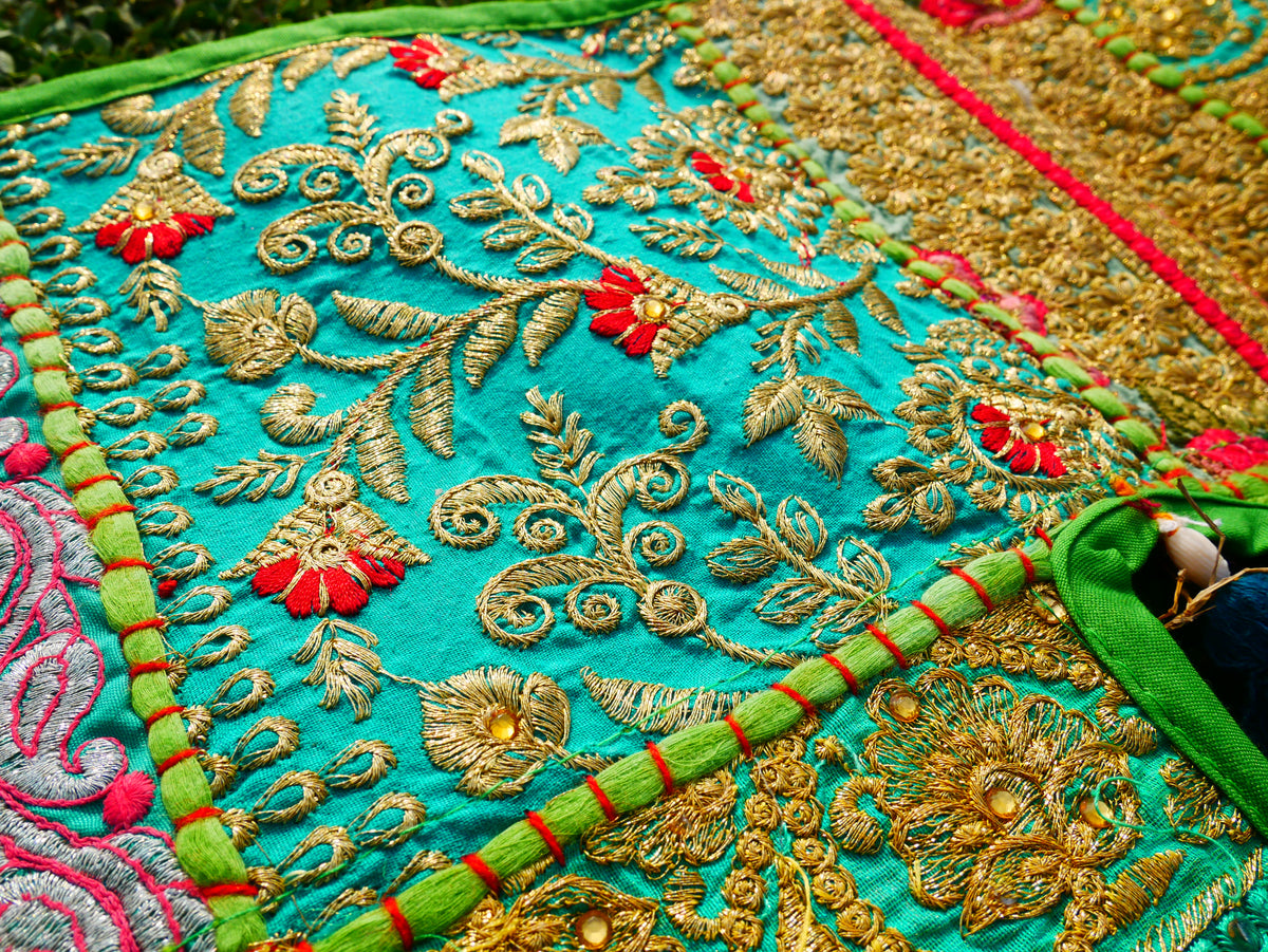 Handmade Indian Toran – colorful patchwork door hanging | Boho valance, hippie curtain & vibrant wall décor