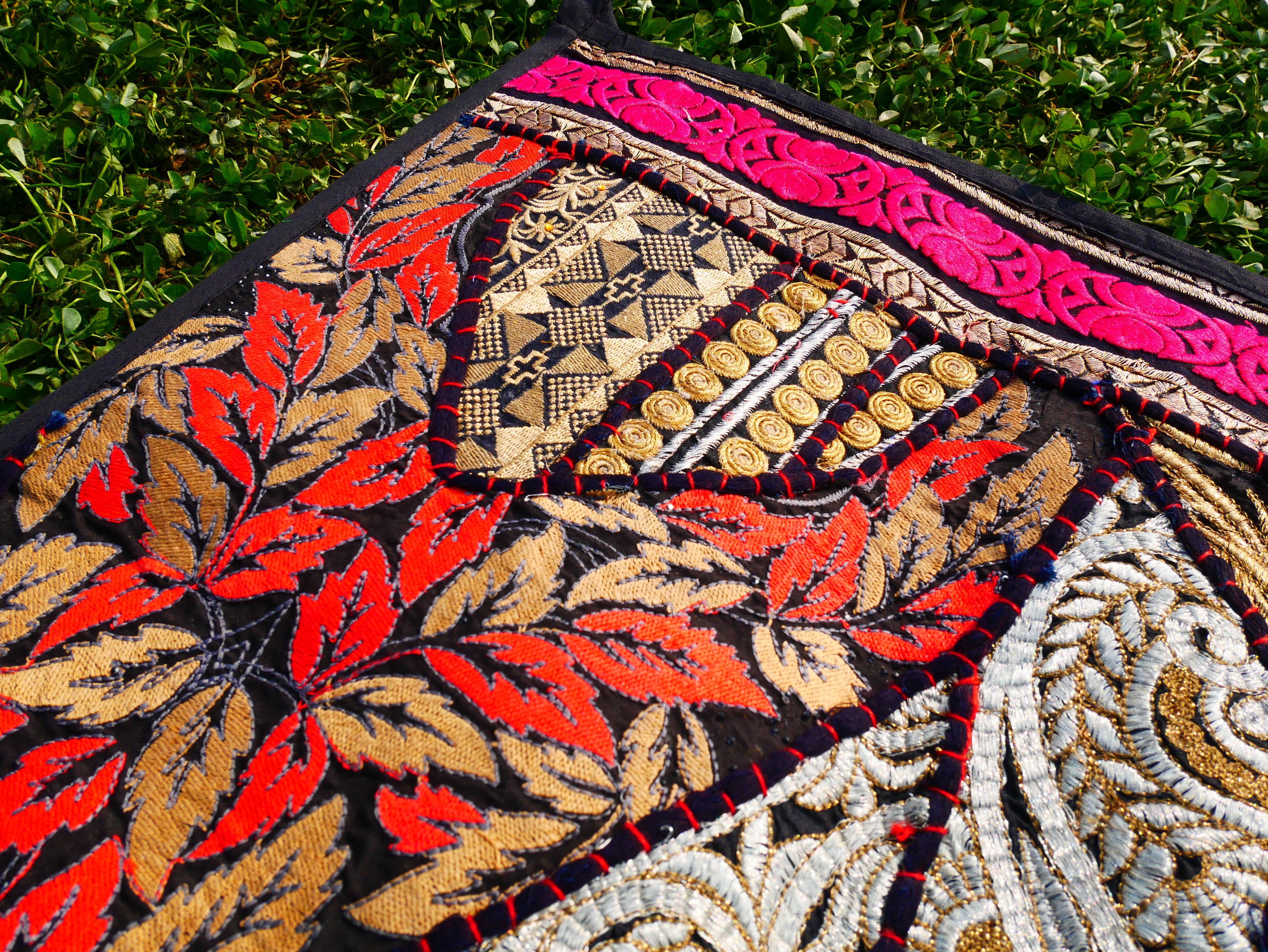 Indian Door hanging - Boho door valance | bohemian wall hanging - patchwork tapestry |  multicolor