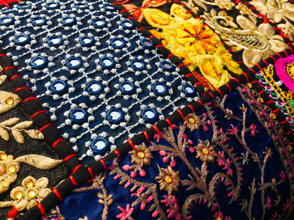 Colorful throw pillow - Indian patchwork cushion cover hippie chic | colorful, decorative pillow case for bohemian decor | patchwork pillow hippie cushion COVER