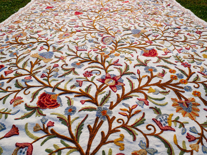 Bohemian luxury bedding "Dream of Kashmir" hand embroidered bed thow
