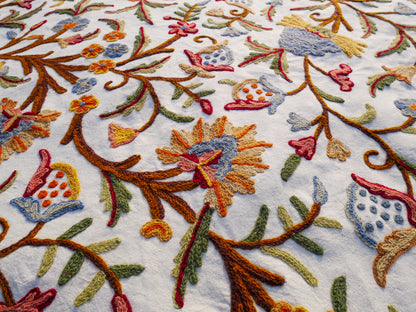 Bohemian luxury bedding "Dream of Kashmir" hand embroidered bed thow