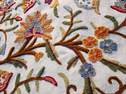 Bohemian luxury bedding "Dream of Kashmir" hand embroidered bed thow