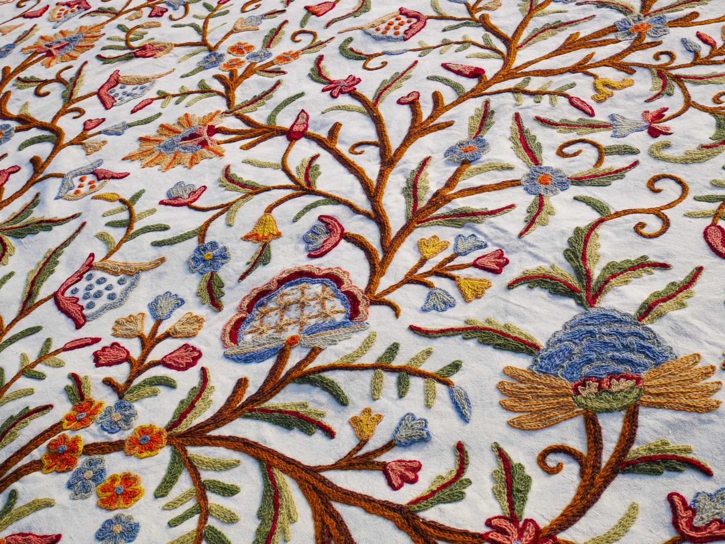 Bohemian luxury bedding "Dream of Kashmir" hand embroidered bed thow