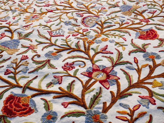 Bohemian luxury bedding "Dream of Kashmir" hand embroidered bed thow