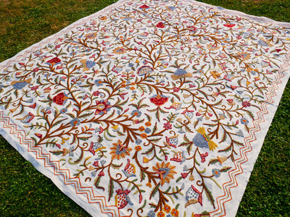 Bohemian luxury bedding "Dream of Kashmir" hand embroidered bed thow