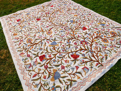 Bohemian luxury bedding "Dream of Kashmir" hand embroidered bed thow