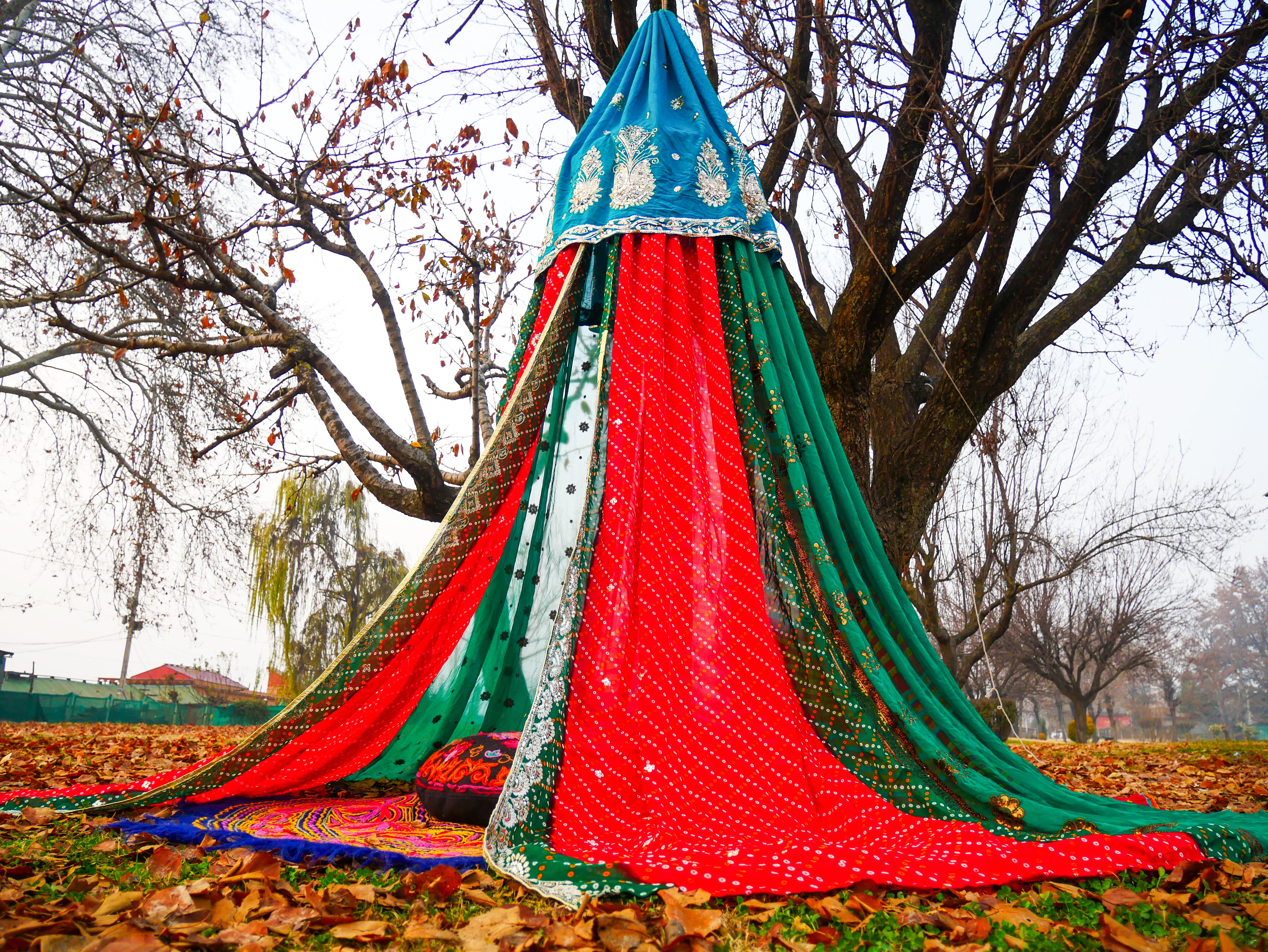 Dosel boho Tienda Saree - dosel de cama | decoración hippie - Baldaquino Shanti para espacios de meditación o rincones de lectura